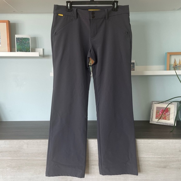 Lole Dark Gray Mid-Rise Regular Straight Leg Travel Pants - Picture 1 of 11